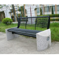 Stone and metal outdoor furniture garden bench